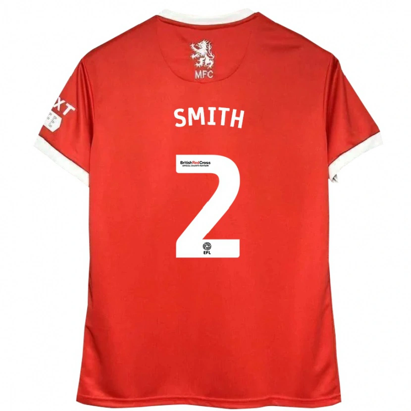 Danxen Kobiety Tommy Smith #2 Czerwony Biały Domowa Koszulka 2024/25 Koszulki Klubowe