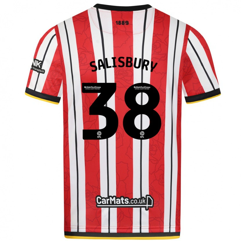 Danxen Kobiety Chloe Salisbury #38 Czerwono-Białe Paski Domowa Koszulka 2024/25 Koszulki Klubowe