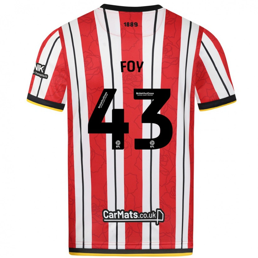 Danxen Kobiety Gus Foy #43 Czerwono-Białe Paski Domowa Koszulka 2024/25 Koszulki Klubowe