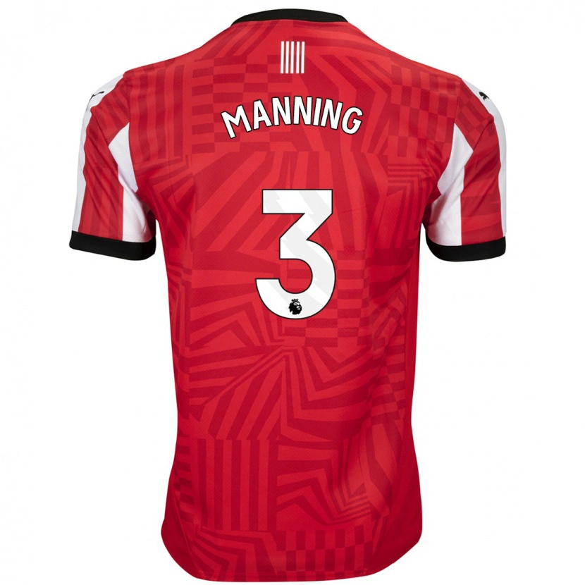 Danxen Kobiety Ryan Manning #3 Czerwony Biały Domowa Koszulka 2024/25 Koszulki Klubowe
