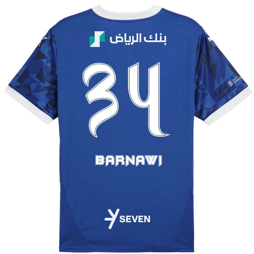 Danxen Kobiety Saleh Barnawi #34 Ciemnoniebieski Biały Domowa Koszulka 2024/25 Koszulki Klubowe