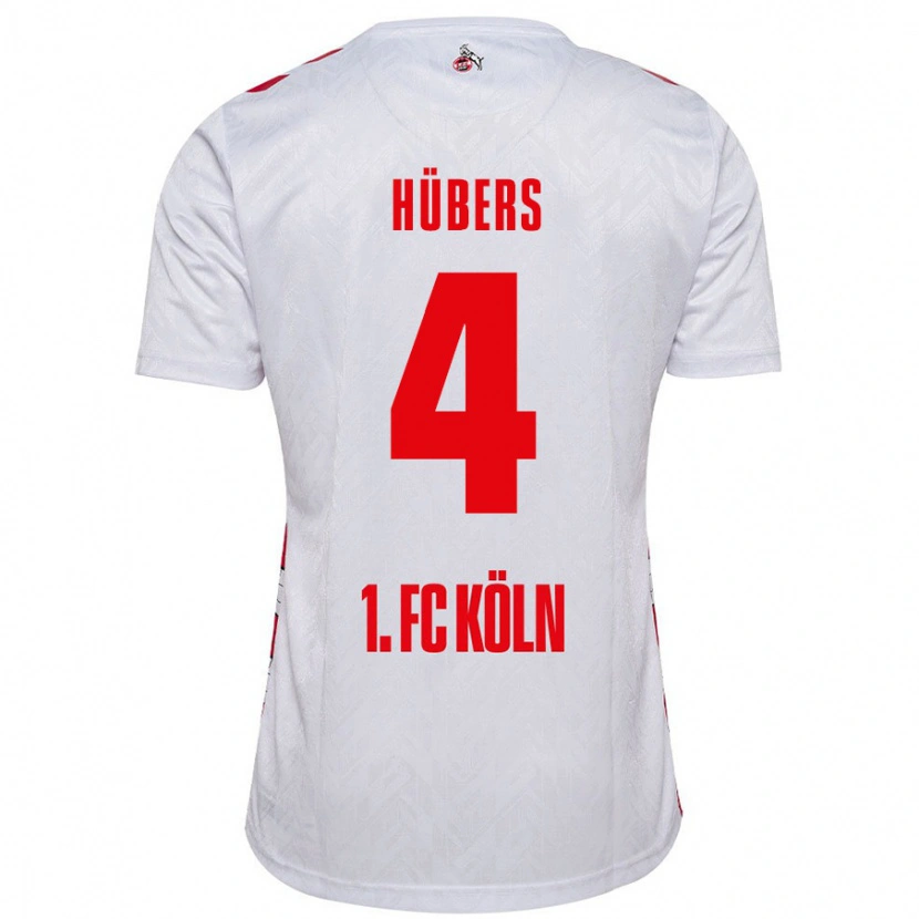 Danxen Kobiety Timo Hübers #4 Biały Czerwony Domowa Koszulka 2024/25 Koszulki Klubowe