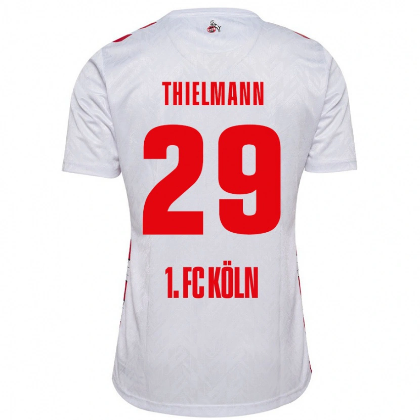 Danxen Kobiety Jan Thielmann #29 Biały Czerwony Domowa Koszulka 2024/25 Koszulki Klubowe