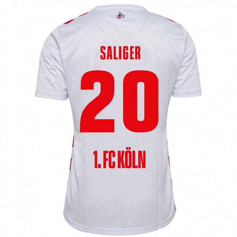 Danxen Kobiety Jonas Saliger #20 Biały Czerwony Domowa Koszulka 2024/25 Koszulki Klubowe