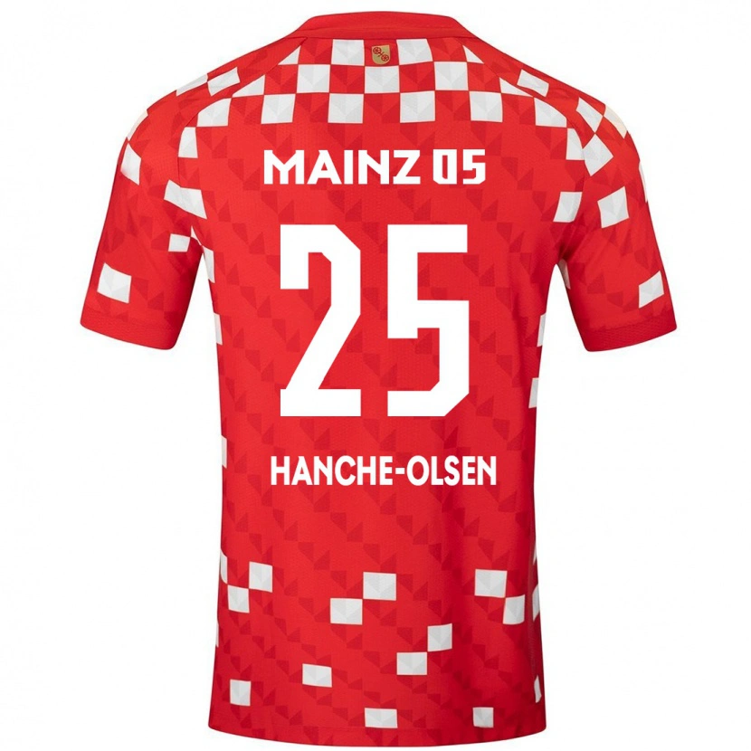 Danxen Kobiety Andreas Hanche-Olsen #25 Biały Czerwony Domowa Koszulka 2024/25 Koszulki Klubowe