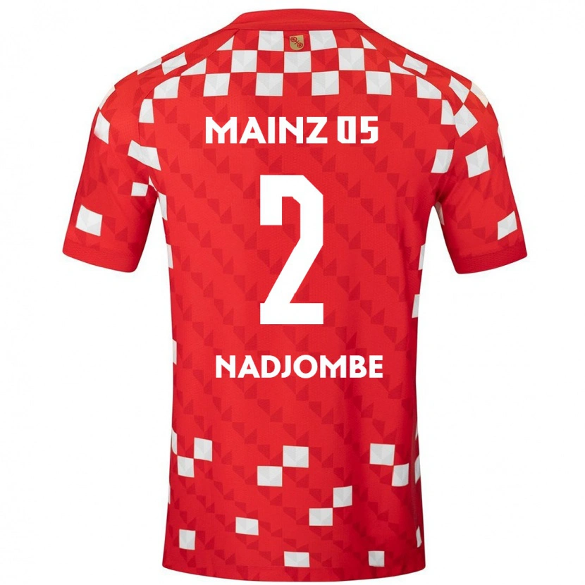 Danxen Kobiety Jean-Marie Nadjombe #2 Biały Czerwony Domowa Koszulka 2024/25 Koszulki Klubowe