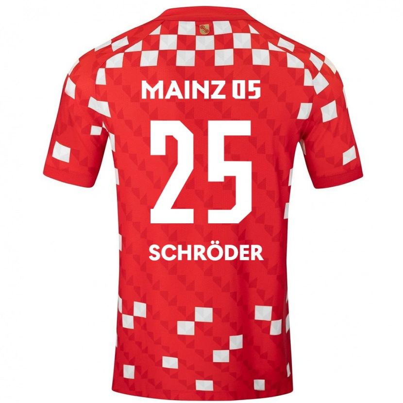 Danxen Kobiety Maxim Schröder #25 Biały Czerwony Domowa Koszulka 2024/25 Koszulki Klubowe