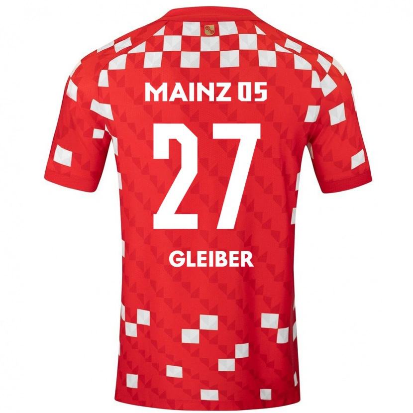 Danxen Kobiety Daniel Gleiber #27 Biały Czerwony Domowa Koszulka 2024/25 Koszulki Klubowe