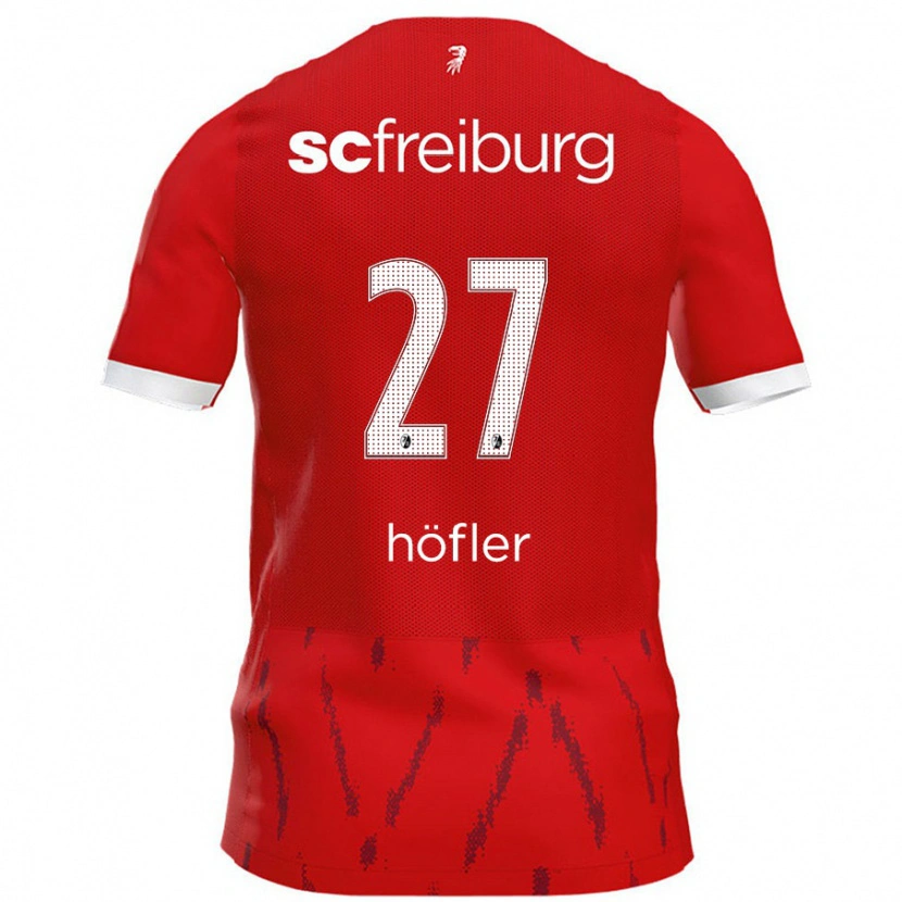 Danxen Kobiety Nicolas Höfler #27 Czerwony Domowa Koszulka 2024/25 Koszulki Klubowe
