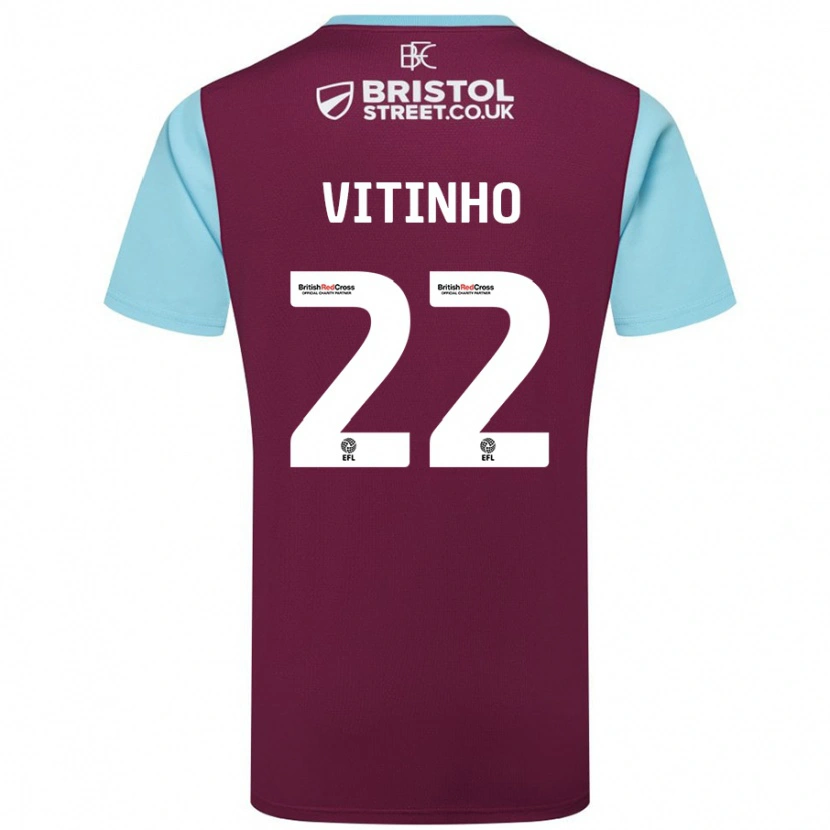 Danxen Kobiety Vitinho #22 Burgundowy Błękitny Niebo Domowa Koszulka 2024/25 Koszulki Klubowe