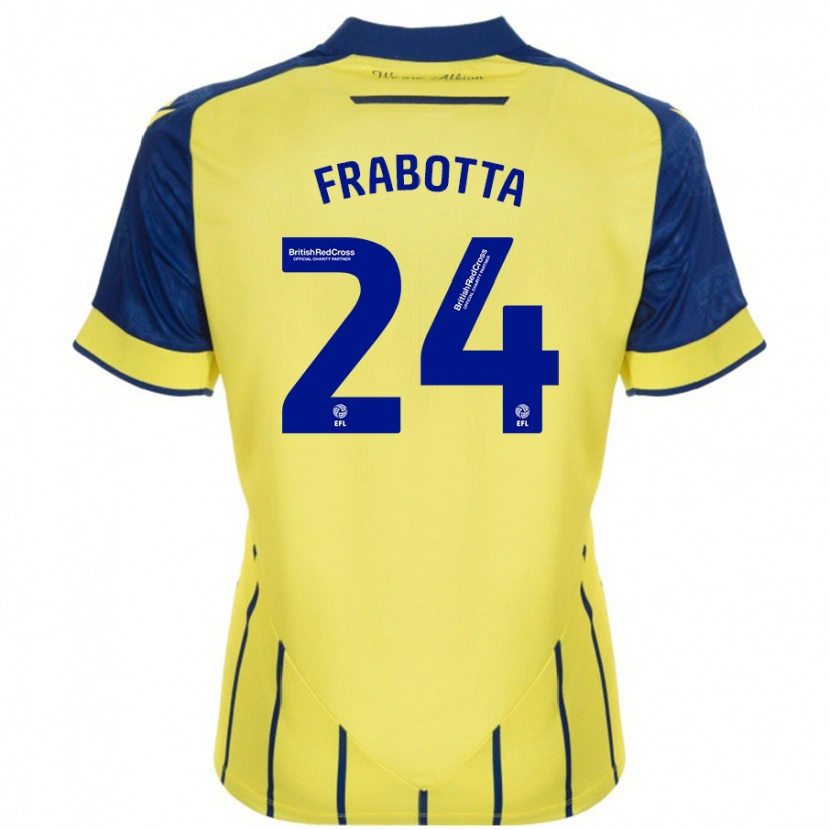 Danxen Kobiety Gianluca Frabotta #24 Żółto-Niebieski Wyjazdowa Koszulka 2024/25 Koszulki Klubowe