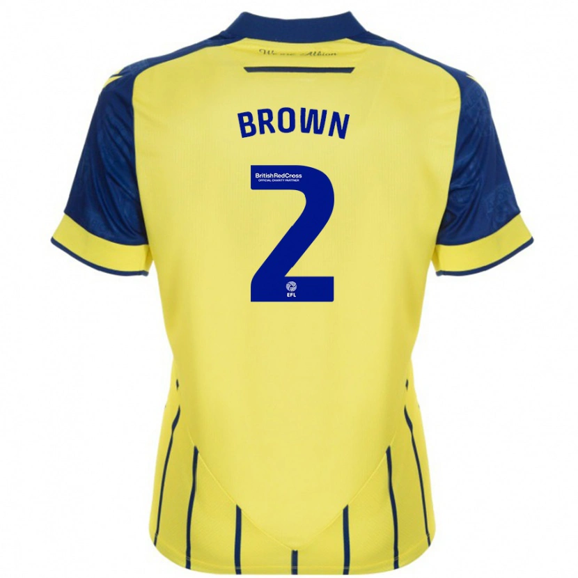 Danxen Kobiety Ashlee Brown #2 Żółto-Niebieski Wyjazdowa Koszulka 2024/25 Koszulki Klubowe