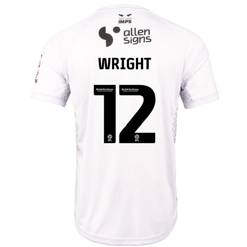 Danxen Kobiety Jordan Wright #12 Czerwony Biały Wyjazdowa Koszulka 2024/25 Koszulki Klubowe