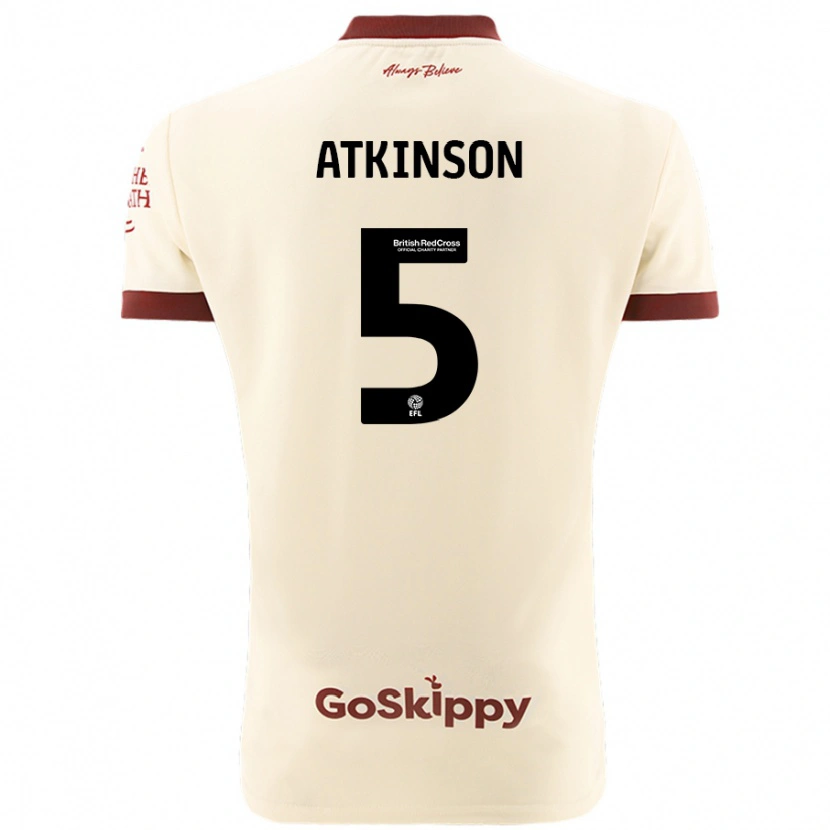 Danxen Kobiety Rob Atkinson #5 Kremowy Biały Wyjazdowa Koszulka 2024/25 Koszulki Klubowe