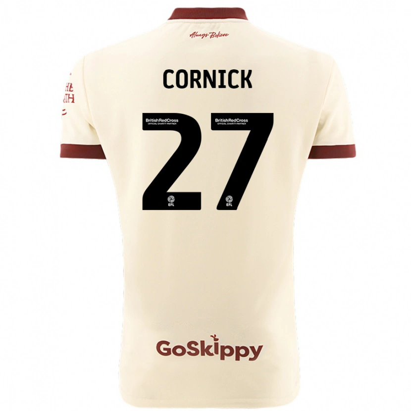 Danxen Kobiety Harry Cornick #27 Kremowy Biały Wyjazdowa Koszulka 2024/25 Koszulki Klubowe