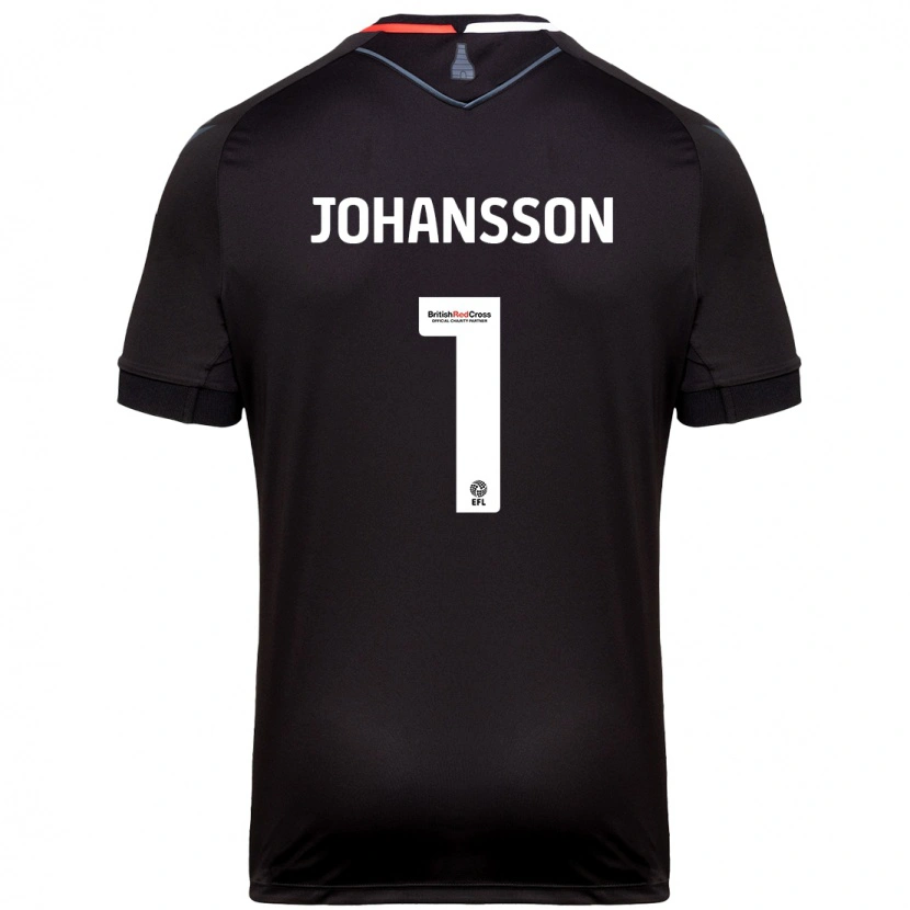 Danxen Kobiety Viktor Johansson #1 Czarny Wyjazdowa Koszulka 2024/25 Koszulki Klubowe