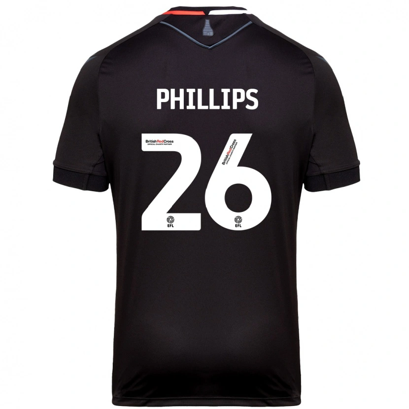 Danxen Kobiety Ashley Phillips #26 Czarny Wyjazdowa Koszulka 2024/25 Koszulki Klubowe