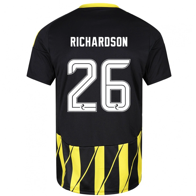 Danxen Kobiety Jayden Richardson #26 Czarny Żółty Wyjazdowa Koszulka 2024/25 Koszulki Klubowe