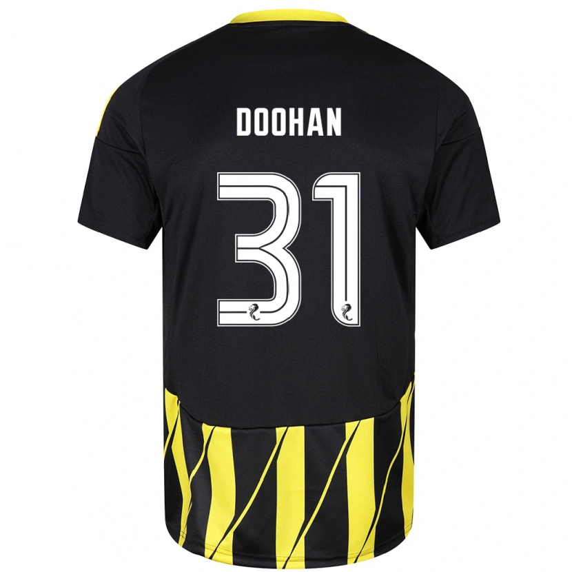 Danxen Kobiety Ross Doohan #31 Czarny Żółty Wyjazdowa Koszulka 2024/25 Koszulki Klubowe
