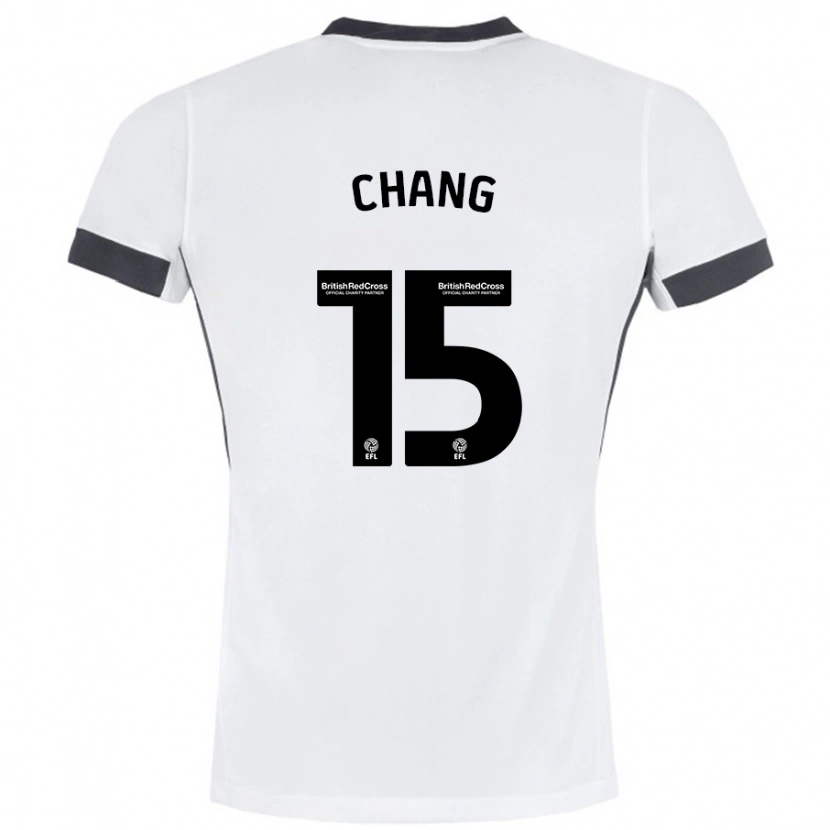 Danxen Kobiety Alfie Chang #15 Biały Czarny Wyjazdowa Koszulka 2024/25 Koszulki Klubowe