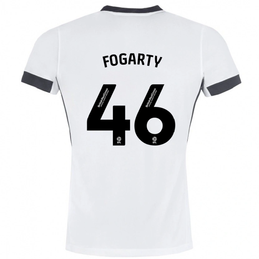 Danxen Kobiety Tom Fogarty #46 Biały Czarny Wyjazdowa Koszulka 2024/25 Koszulki Klubowe