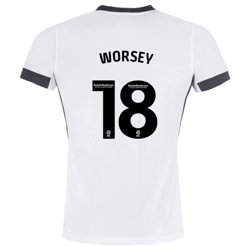 Danxen Kobiety Louanne Worsey #18 Biały Czarny Wyjazdowa Koszulka 2024/25 Koszulki Klubowe