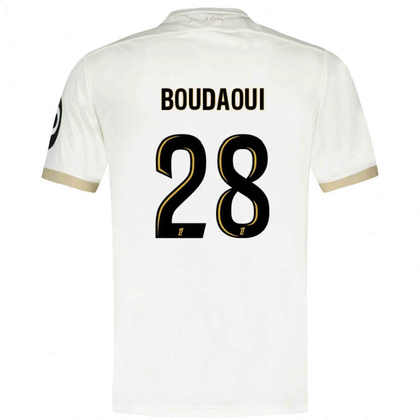 Danxen Kobiety Hicham Boudaoui #28 Biało-Złoty Wyjazdowa Koszulka 2024/25 Koszulki Klubowe