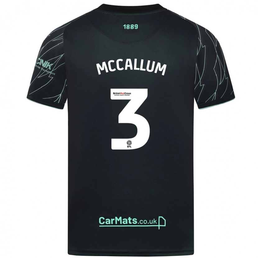 Danxen Kobiety Sam Mccallum #3 Czarno-Zielony Wyjazdowa Koszulka 2024/25 Koszulki Klubowe