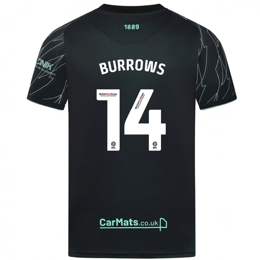 Danxen Kobiety Harrison Burrows #14 Czarno-Zielony Wyjazdowa Koszulka 2024/25 Koszulki Klubowe