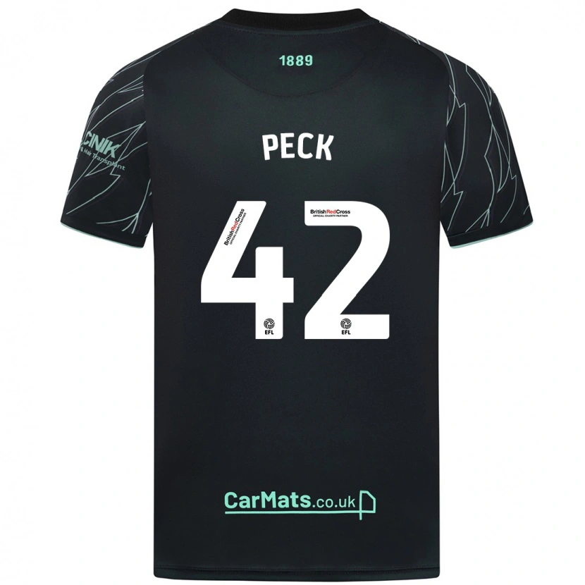 Danxen Kobiety Sydie Peck #42 Czarno-Zielony Wyjazdowa Koszulka 2024/25 Koszulki Klubowe