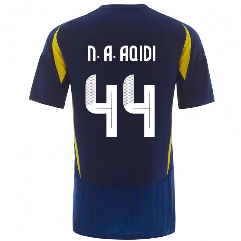 Danxen Kobiety Nawaf Al-Aqidi #44 Niebieski Żółty Wyjazdowa Koszulka 2024/25 Koszulki Klubowe