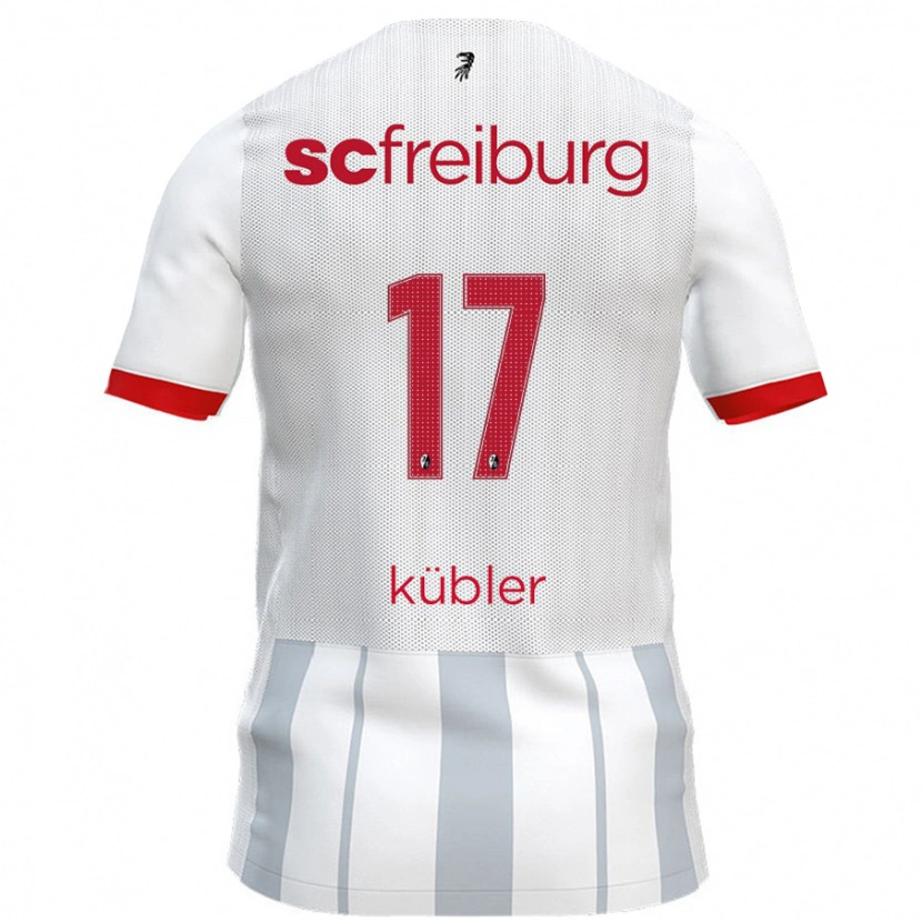 Danxen Kobiety Lukas Kübler #17 Biały Szary Wyjazdowa Koszulka 2024/25 Koszulki Klubowe