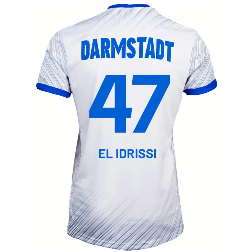 Danxen Kobiety Othmane El Idrissi #47 Biały Niebieski Wyjazdowa Koszulka 2024/25 Koszulki Klubowe