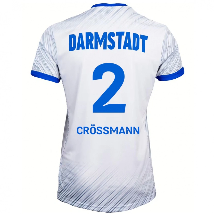 Danxen Kobiety Elias Crößmann #2 Biały Niebieski Wyjazdowa Koszulka 2024/25 Koszulki Klubowe