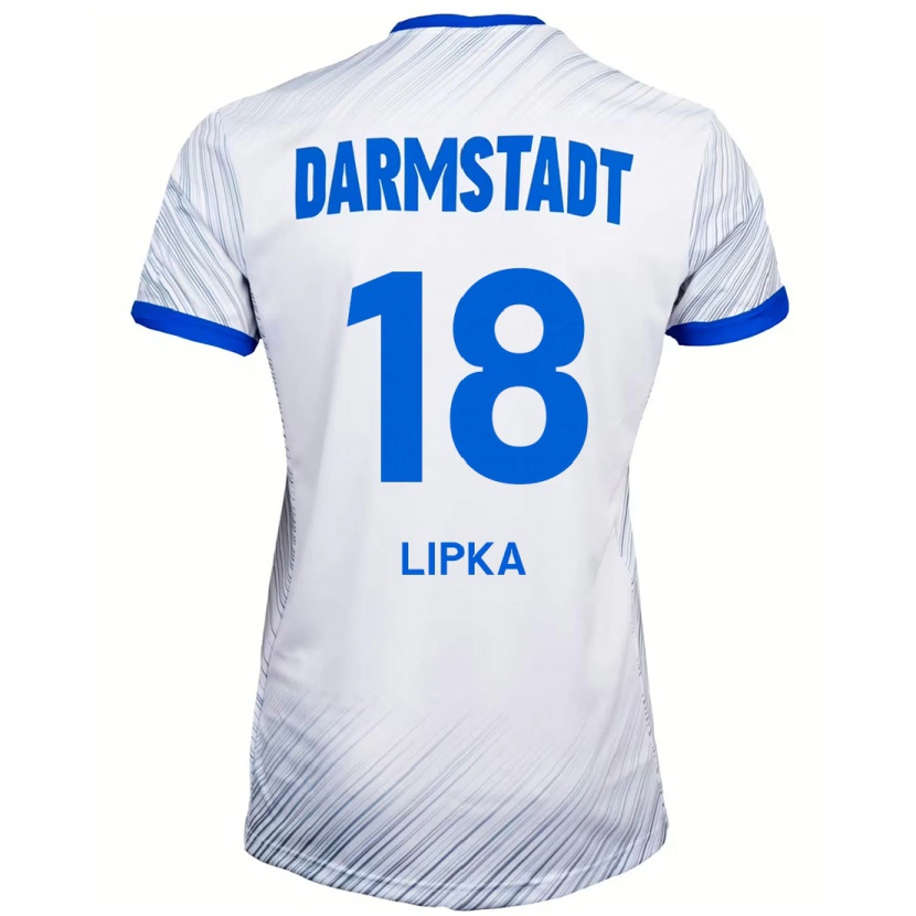 Danxen Kobiety David Lipka #18 Biały Niebieski Wyjazdowa Koszulka 2024/25 Koszulki Klubowe