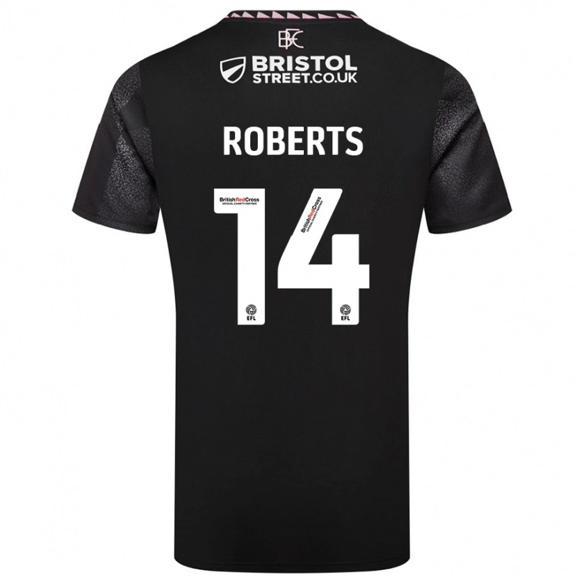 Danxen Kobiety Connor Roberts #14 Czarny Wyjazdowa Koszulka 2024/25 Koszulki Klubowe