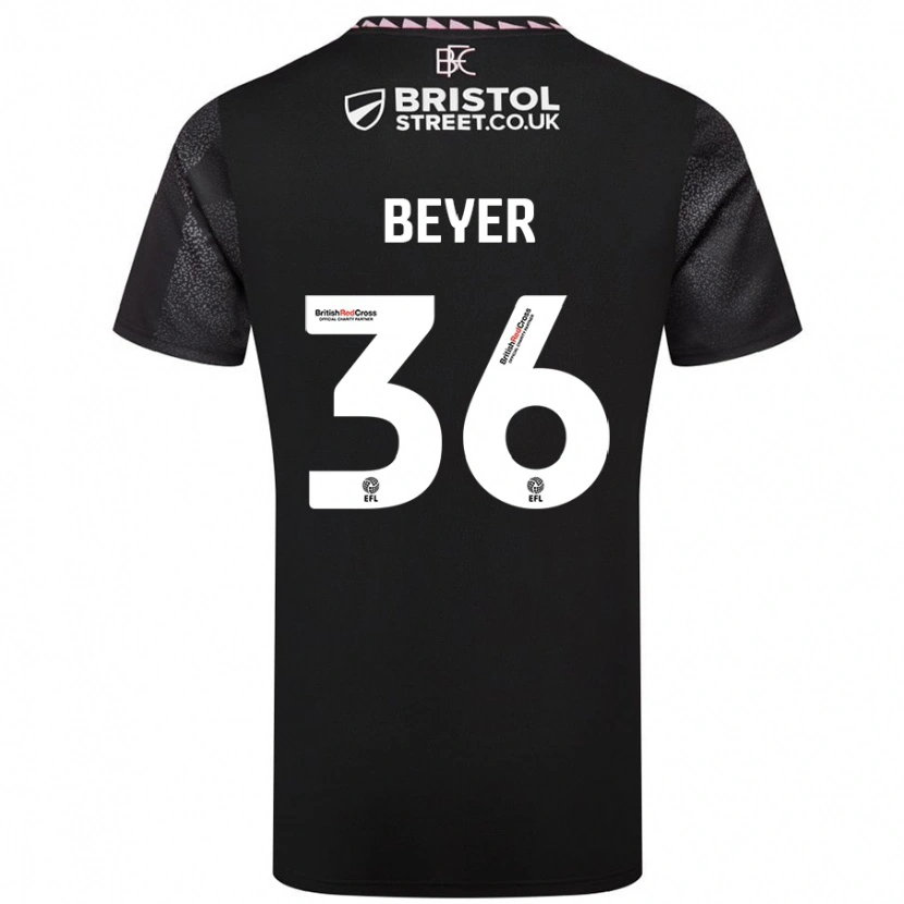Danxen Kobiety Jordan Beyer #36 Czarny Wyjazdowa Koszulka 2024/25 Koszulki Klubowe