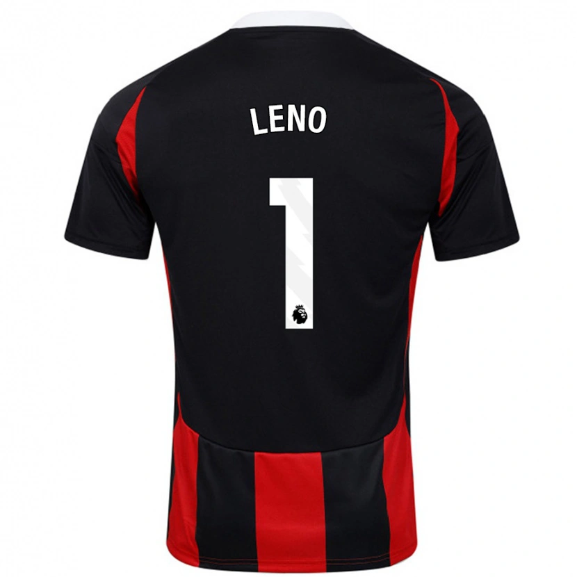 Danxen Kobiety Bernd Leno #1 Czarny Czerwony Wyjazdowa Koszulka 2024/25 Koszulki Klubowe