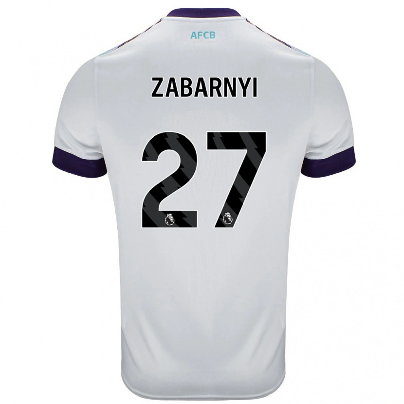 Danxen Kobiety Ilya Zabarnyi #27 Biały Zielony Fioletowy Wyjazdowa Koszulka 2024/25 Koszulki Klubowe