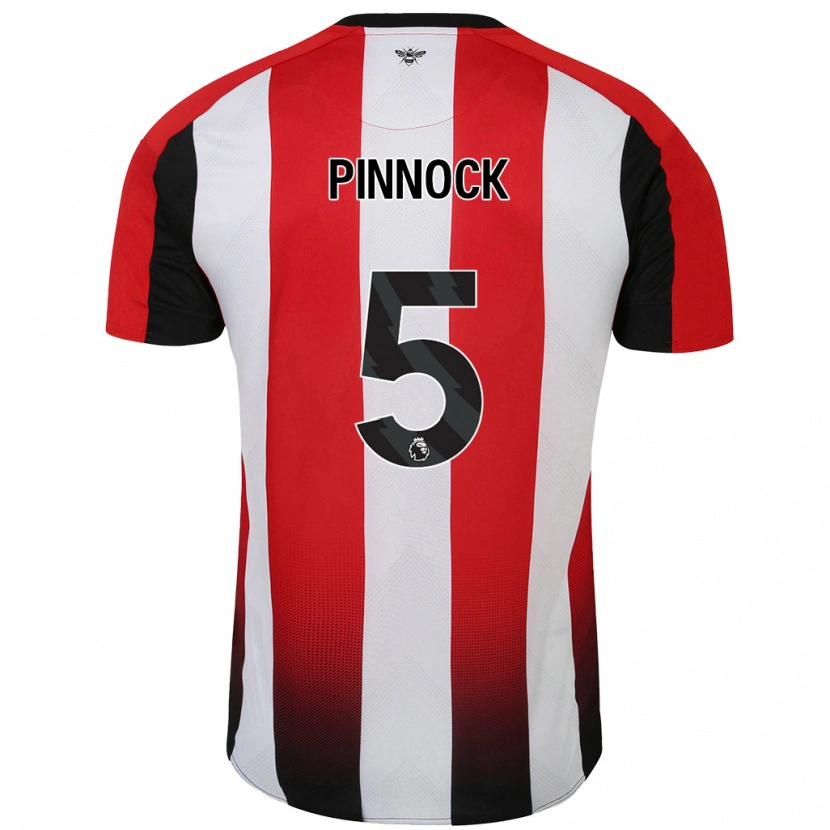 Danxen Dzieci Ethan Pinnock #5 Czerwony Biały Domowa Koszulka 2024/25 Koszulki Klubowe