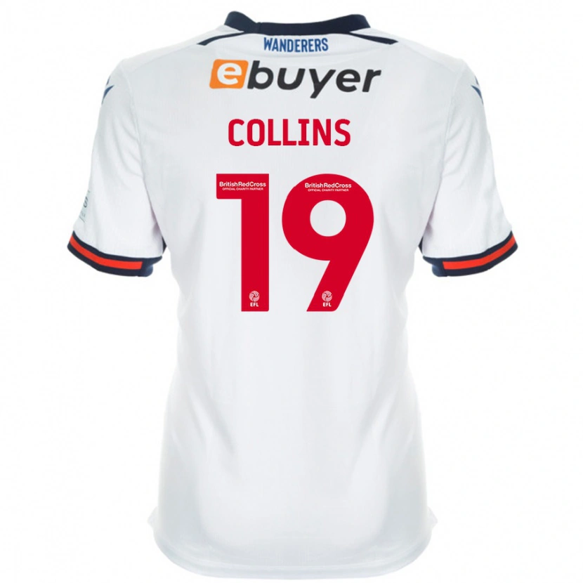 Danxen Dzieci Aaron Collins #19 Biały Domowa Koszulka 2024/25 Koszulki Klubowe