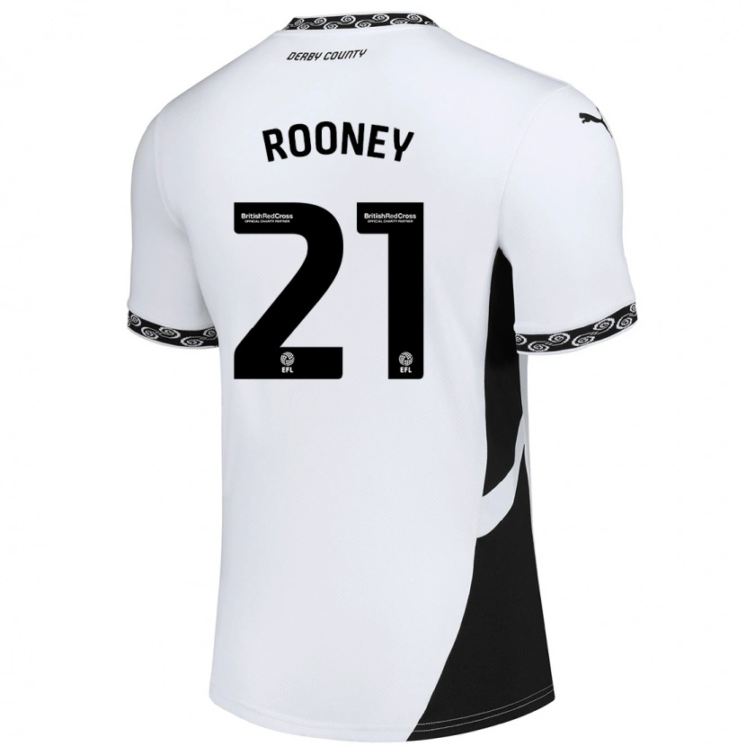 Danxen Dzieci Jake Rooney #21 Biały Czarny Domowa Koszulka 2024/25 Koszulki Klubowe