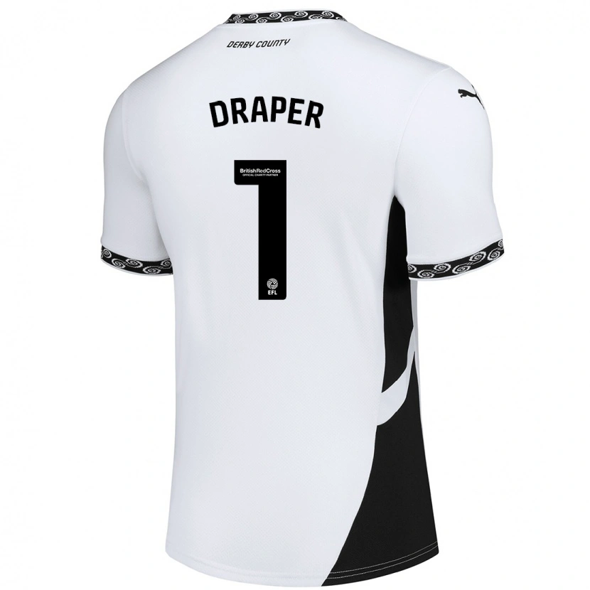 Danxen Dzieci Anna Draper #1 Biały Czarny Domowa Koszulka 2024/25 Koszulki Klubowe