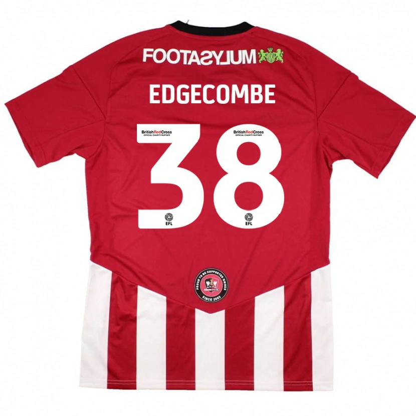 Danxen Dzieci Max Edgecombe #38 Czerwony Biały Domowa Koszulka 2024/25 Koszulki Klubowe