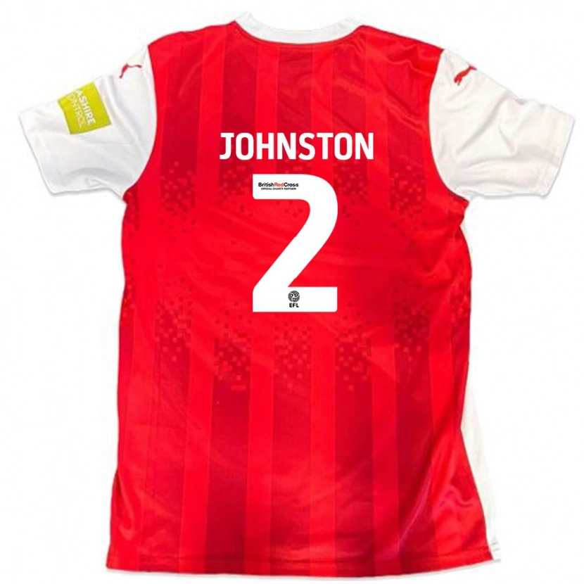 Danxen Dzieci Carl Johnston #2 Czerwony Biały Domowa Koszulka 2024/25 Koszulki Klubowe
