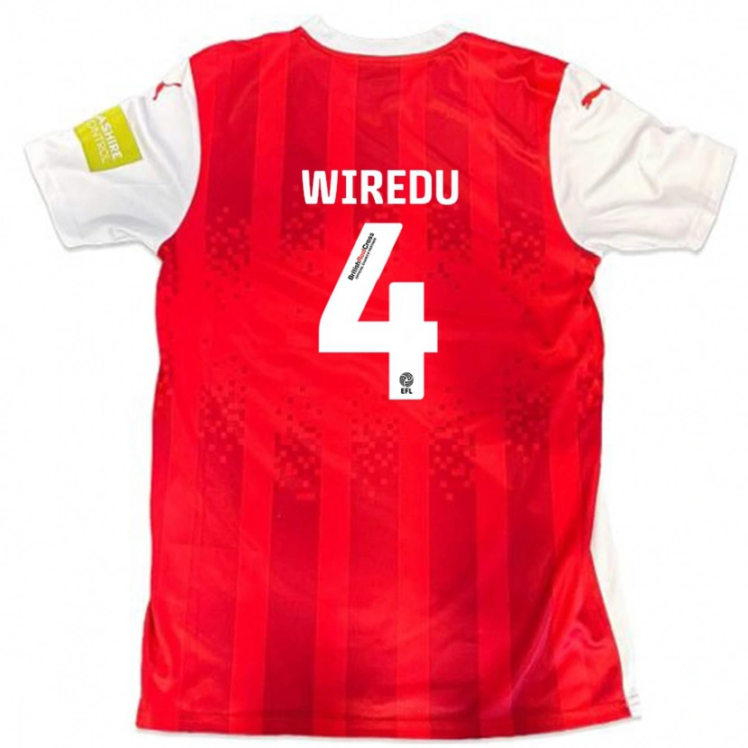Danxen Dzieci Brendan Wiredu #4 Czerwony Biały Domowa Koszulka 2024/25 Koszulki Klubowe