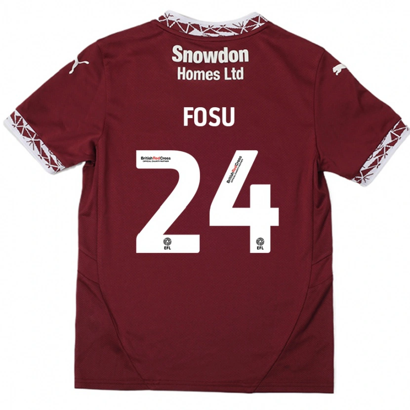 Danxen Dzieci Tariqe Fosu #24 Burgundowy Domowa Koszulka 2024/25 Koszulki Klubowe