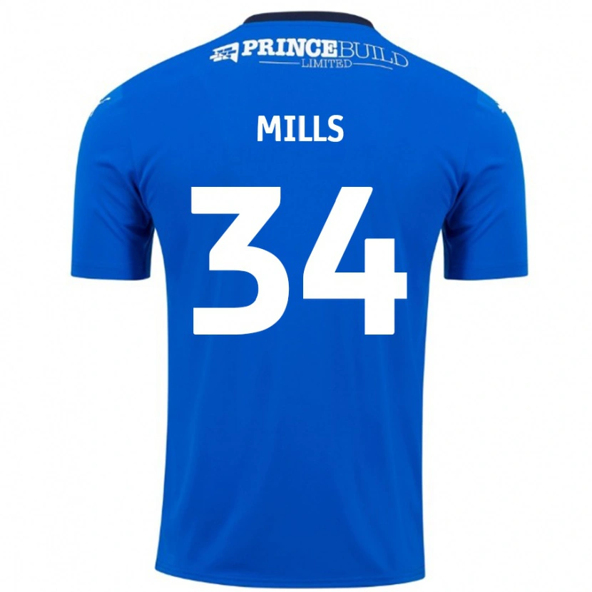 Danxen Dzieci Harley Mills #34 Niebieski Biały Domowa Koszulka 2024/25 Koszulki Klubowe