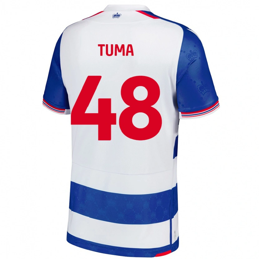 Danxen Dzieci Basil Tuma #48 Niebieski Biały Domowa Koszulka 2024/25 Koszulki Klubowe