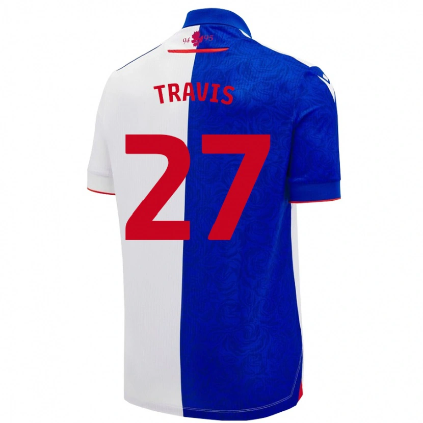 Danxen Dzieci Lewis Travis #27 Niebieski Biały Domowa Koszulka 2024/25 Koszulki Klubowe